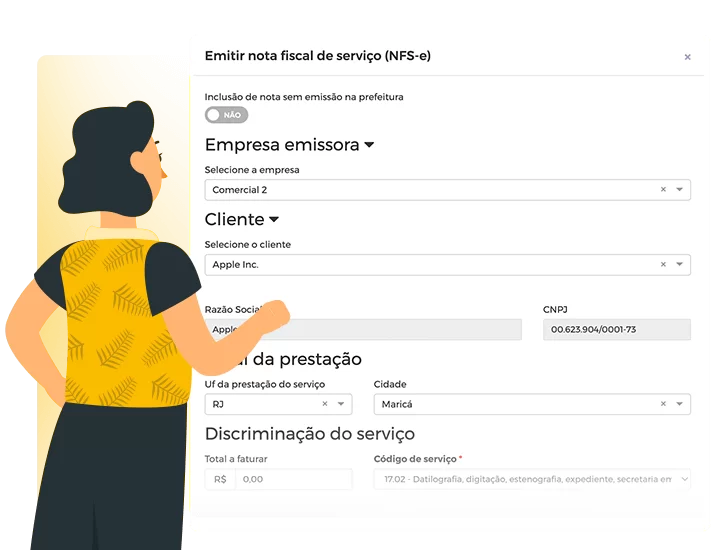 Fiscal integrado, emissão de NF vinculada à OS