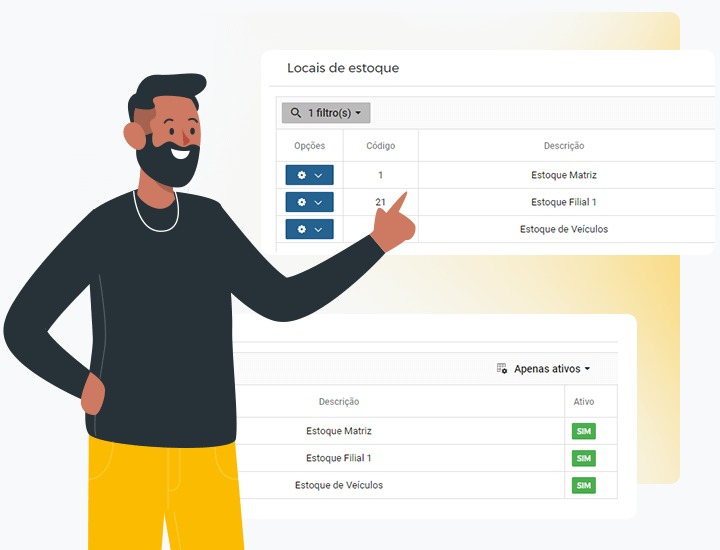 Equipamentos, peças e locação sob controle